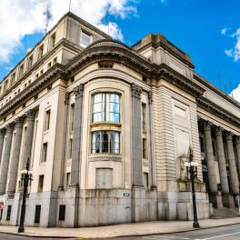 The National Bank Building in Montevideo, the capital of Uruguay